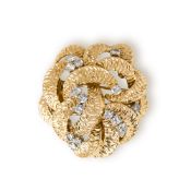 Boucheron 18k Yellow Gold Diamond Brooch