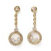 Chopard 18k Yellow Gold Happy Diamonds Earrings