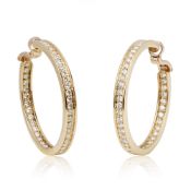 Cartier 18k Yellow Gold Diamond Inside Out Hoop Earrings