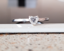 18ct white gold cut diamond heart engagement ring