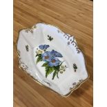 Spode Stafford Flowers, China dish with floral decoration and gilt finish