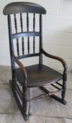 Solid oak antique rocking chair - circa 1900