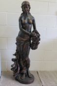 Bronzed female figurine - 5 feet tall