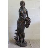 Bronzed female figurine - 5 feet tall