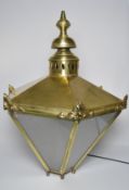 Large original Victorian brass lamp post lamp.