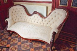 Double ended Antique Mahogany Chaise Longue settee