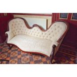 Double ended Antique Mahogany Chaise Longue settee