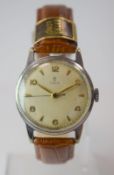 1950s Tudor Rolex in good running order. Small rose logo. New leather strap.