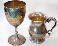 Antique Silver Chalice And Tankard
