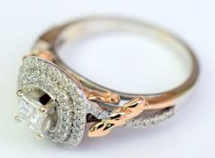Bespoke Clogau 18ct White And Rose Gold Diamond Ring.