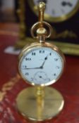 Gold Plated Wilberco Pocket Watch On Stand
