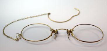 Vintage 9ct Gold Pince-Nez Spectacles