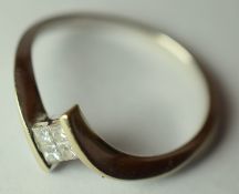 9ct Gold Ring Set With Four Diamonds