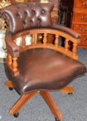 Brown Leather Captain's Chair