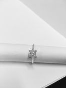 1.01ct diamond solitaire ring with a princess cut diamond. H colour and s13 clarity. Set in 18ct