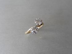 1.40ct diamond 2 stone twist ring. 2 brilliant cut diamonds, I colour and I1 clarity weighing 1.40ct