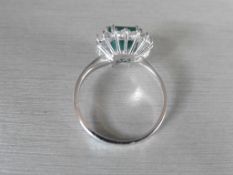 18ct Emerald diamond cluster ring,3ct Emerald (emerald cut) Zambian emerald natural,0.50ct round