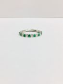 18ct white gold Emerald diamond eternity ring,0.13ct g colour vs clarity diamonds,0.13ct gem quality