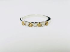 18ct white gold yellow diamond and white diamond eternity ring Low reserve.0.28ct natural vs clarity