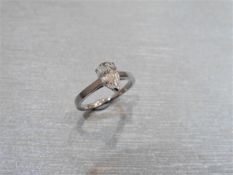1ct diamond solitaire ring set with a pear shaped diamond. J colour and I1 clarity. Set ina platinum