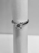 1.07ct diamond solitaire ring set with a brilliant cut diamond, H colour si3 clarity. 4 claw setting