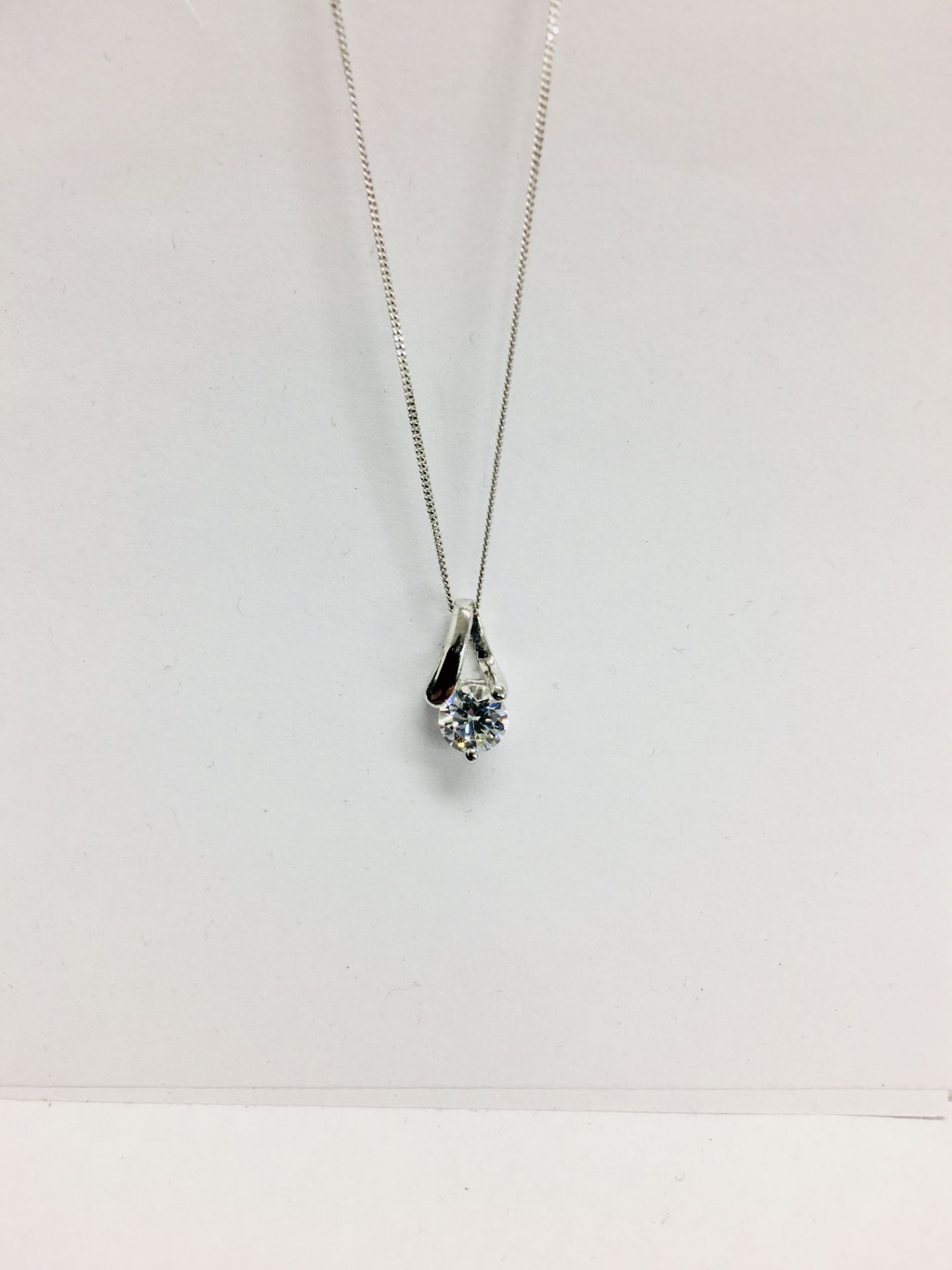 0.75ct diamond pendant with an brilliant cut diamond. H colour and I1-2 clarity. Set in platinum 3 - Image 2 of 2