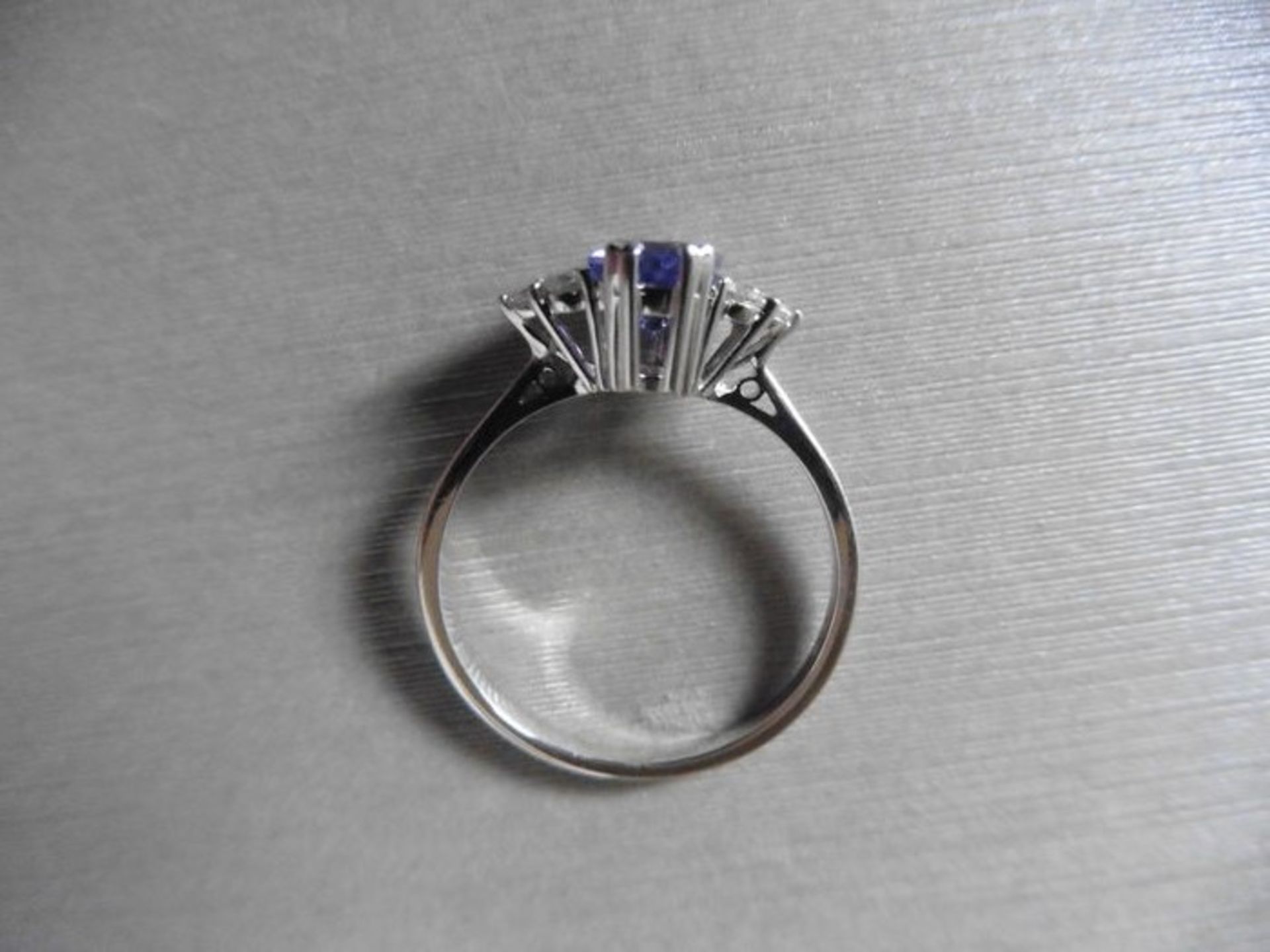 Tanzanite and diamond dress ring set in platinum. Oval cut tanzanite ( heat treated ) 2.40ct - Image 2 of 3