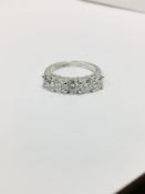 2.50ct diamond five stone ring. 5 brilliant cut diamonds,h colour , vs clarity.(diamonds are
