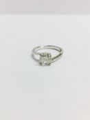 2.01ct cushion cut diamond solitaire ring,i colour i1 clarity,PLatinum twist design setting,4.5gms