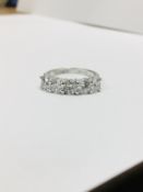 Platinum diamond 3.50ct 5 stone Ring,3.50(5x0.50ct) h colour vs grade clarity enhanced ,4.5gms