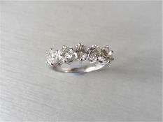 2.50ct diamond five stone ring. 5 x brilliant cut diamonds ( 0.50ct ) i colour and i1 clarity. 6