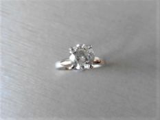 1.73ct diamond solitaire ring set in platinum. I colour and I2 clarity. 4 claw setting. Ring size M.