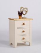 60x Camden Painted Pine & Ash 3 Drawer Bedside Cabinet