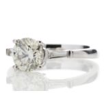 18ct White Gold Single Stone Diamond Ring With Stone Set Shoulders (1.50) 1.62