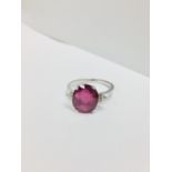 18ct Ruby Diamond Cluster ring,6ct Ruby natural(treated) 0.36ct diamond i colour si clarity,2.9gms