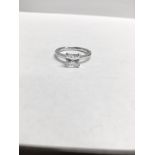 18ct white gold PRincess cut diamond ring,0.40ct natural diamond si clarity i colour,2.8gms 18ct