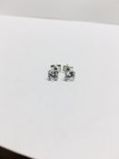 1ct diamond Solitaire Earrings,2 x0.50ct Brilliant cut natural diamonds,H colour si1 clarity,(