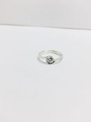 9ct white Gold solitaire ring,0.50ct Brilliant cut natural diamond H coour si1-vs2 clarity,(