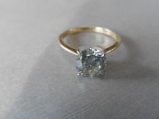 1.50ct diamond solitaire ring,1.50ct diamond natural,k Coloured si2 clarity top cut,18ct yellow/