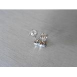 diamond stud earrings 0.30ct i colour ,si2 clarity set in 9ct white gold 1.8gms ,