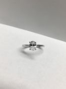 Platinum 0.33ct oval diamond,i colour si2 clarity top cut spreads 0.50ct ,platinum setting 3.22gms