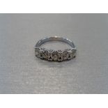 18ct gold diamond five stone diamond ring. 5 brilliant cut diamonds weighing 1.00ct total. I/J