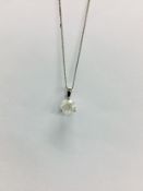 1ct diamond Solitaire pendant in paltinum,1ct Brilliant cut natural diamond(clarity enhanced),1.5gms