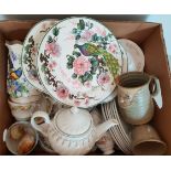 Vintage Retro Banana Box Full of Ceramics Includes Tea Pot Studio Pottery & Part Services NO RESERVE