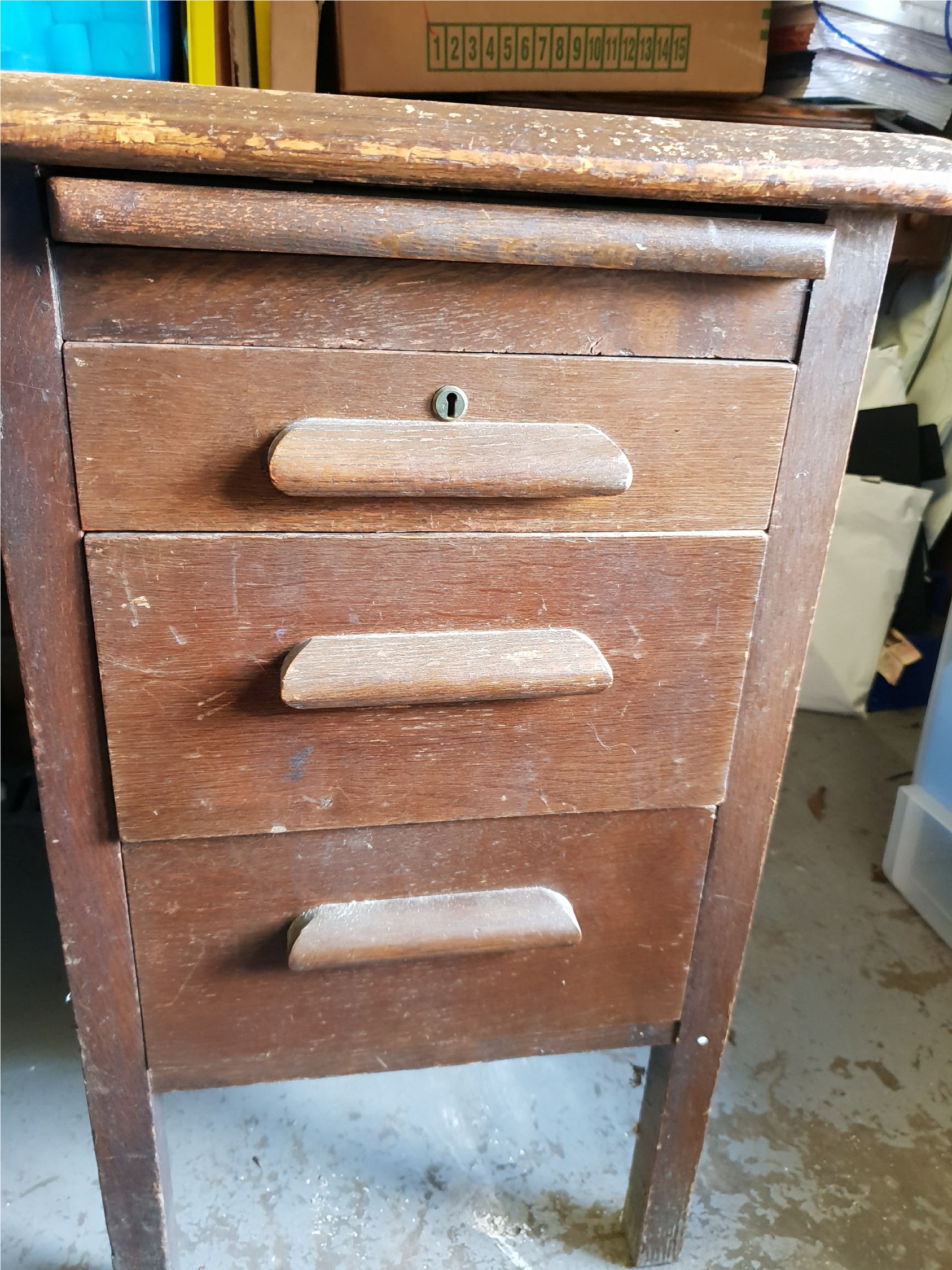 Antique Vintage Oak Desk With Side Drawers NO RESERVE - Image 2 of 2