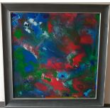 Original Art Framed Acrylic on Canvas Titled Coral Haven Artist Tom Hackney Monogram Lower Left