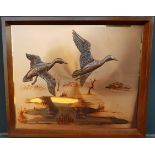 Vintage Retro Framed Magowan Original Copper Picture of Flying Ducks c1970's NO RESERVE