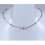 18 K / 750 Hallmarked Rose and White Gold Chain Necklace