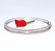 14 K / 585 White & Rose Gold Designer Diamond Bracelet