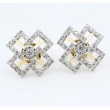 IGI Certified 18 K / 750 Yellow Gold Diamond Earrings